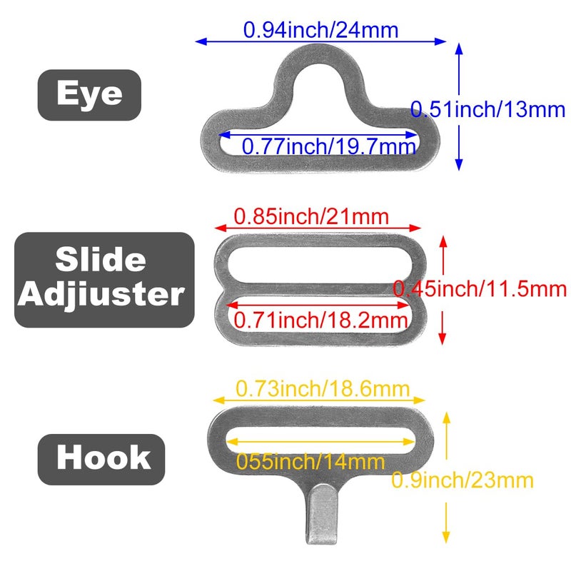 FRIGIIRE 100 Sets Adjustable Bow Tie Hardware Clip Set, Metal Cravat Clip Hook Fastener for Necktie Strap - Image 2